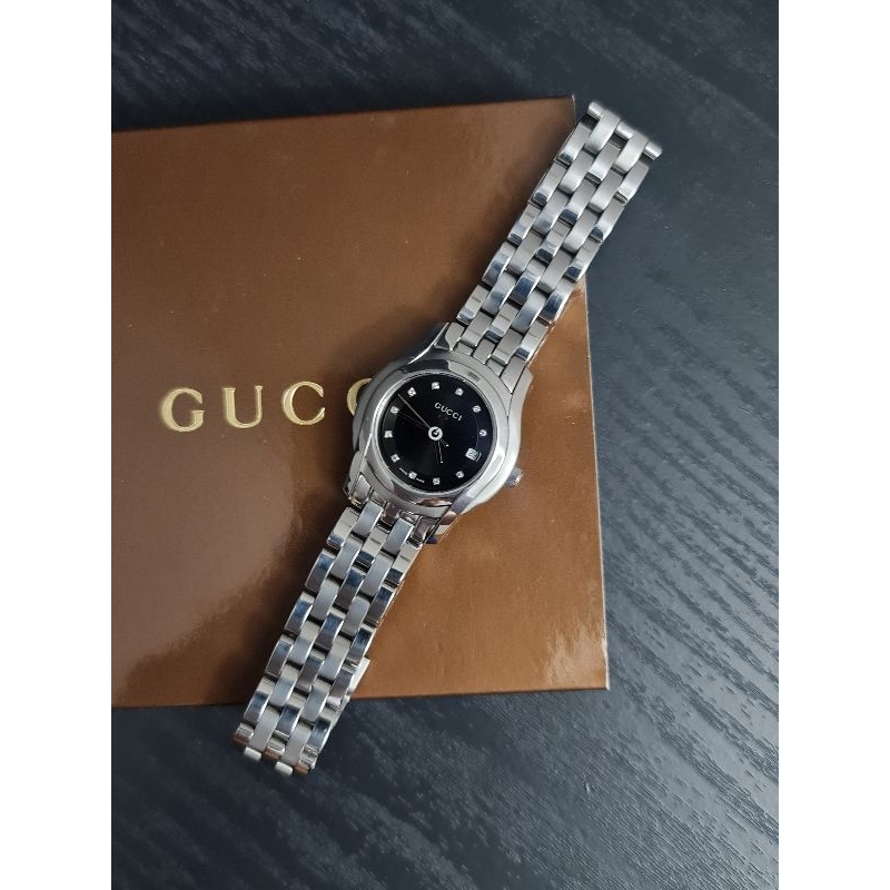 gucci-5500lหลักเพชร-11-เม็ด-used-like-new-กุชชี่มือสอง-ของแท้-สภาพสวย