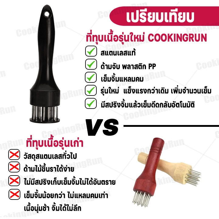 ส่งฟรี-ที่ทุบเนื้อ-cookingrun-ที่จิ้มเนื้อ-ส้อมจิ้มเนื้อ-อุปกรณ์ทุบเนื้อ-ที่จิ้มหมูกรอบ-ช่วยให้เนื้อนุ่มและสุกง่าย