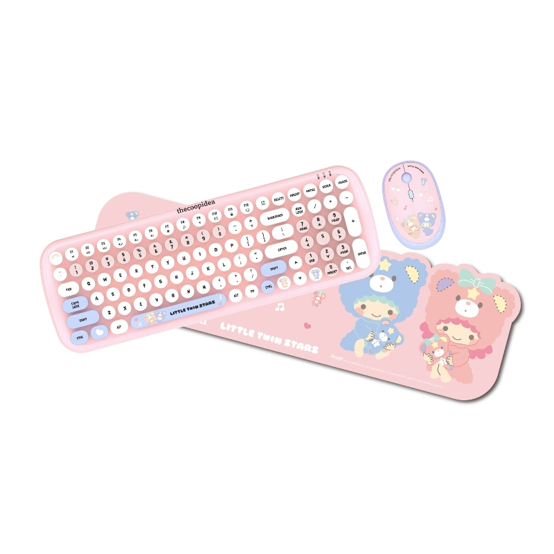 Thecoopidea Sanrio Wireless Keyboard Mouse Set Little Twin Stars Hello ...
