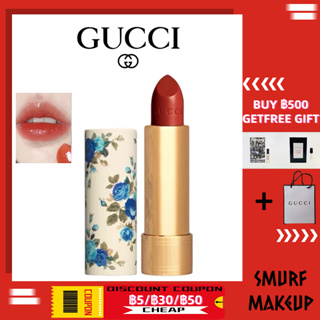 ✨แบรนด์แท้100%✨ GUCCI Tipping Silk Lip Balm Limited Edition Blue Floral Lipstick 3.5g #25 #203 #520