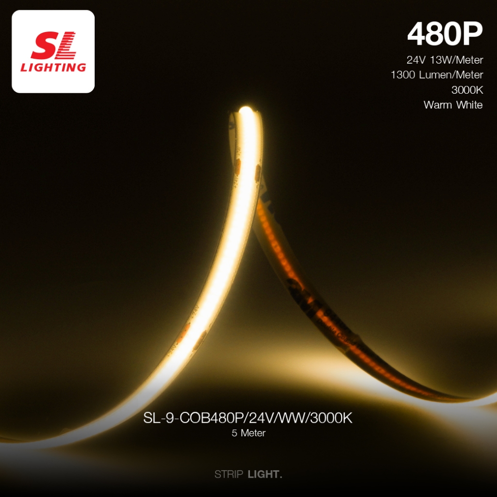 SL LIGHTING | Strip Light (COB) ไฟเส้นแอลอีดี สวย สว่าง สมูท ยาว 5 เมตร ...