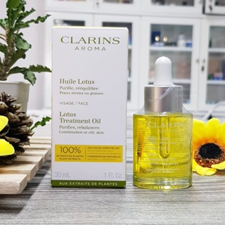 Clarins Lotus Face Treatment Oil 30ml ออยล์บำรุงผิวสำหรับผิวผสมถึงผิวมัน กระชับรูขุมขน