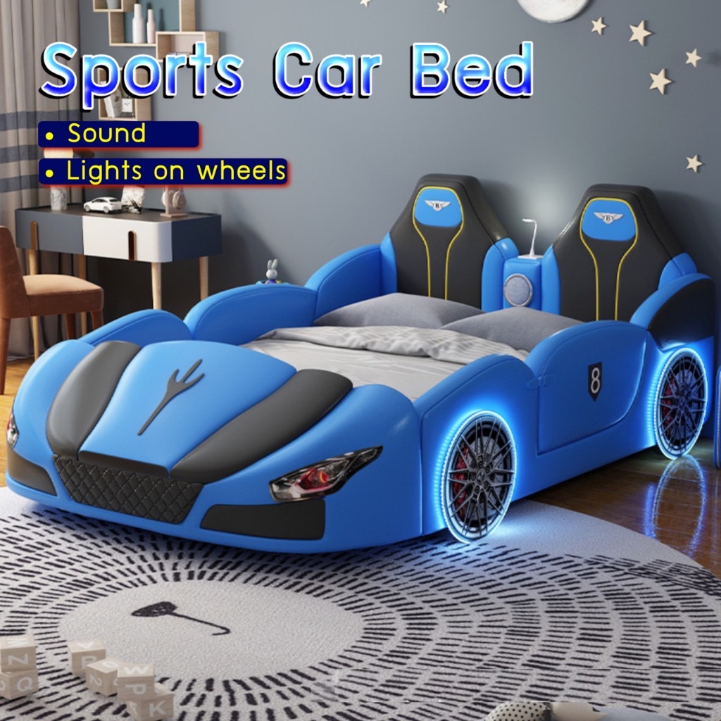 เตียงนอน รถสปอร์ต มีไฟLED มีลำโพง สามารถเปิดประตูได้ เลือกสีเพิ่มเติม