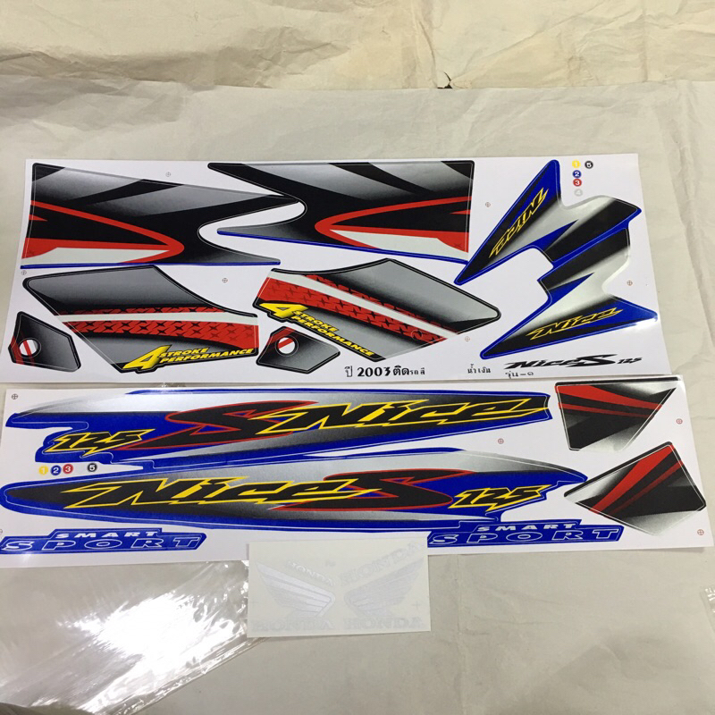 สติ๊กเกอร์ติดรถ NICE-S125 ปี2003 รุ่น1 (111-01-20) | Shopee Thailand