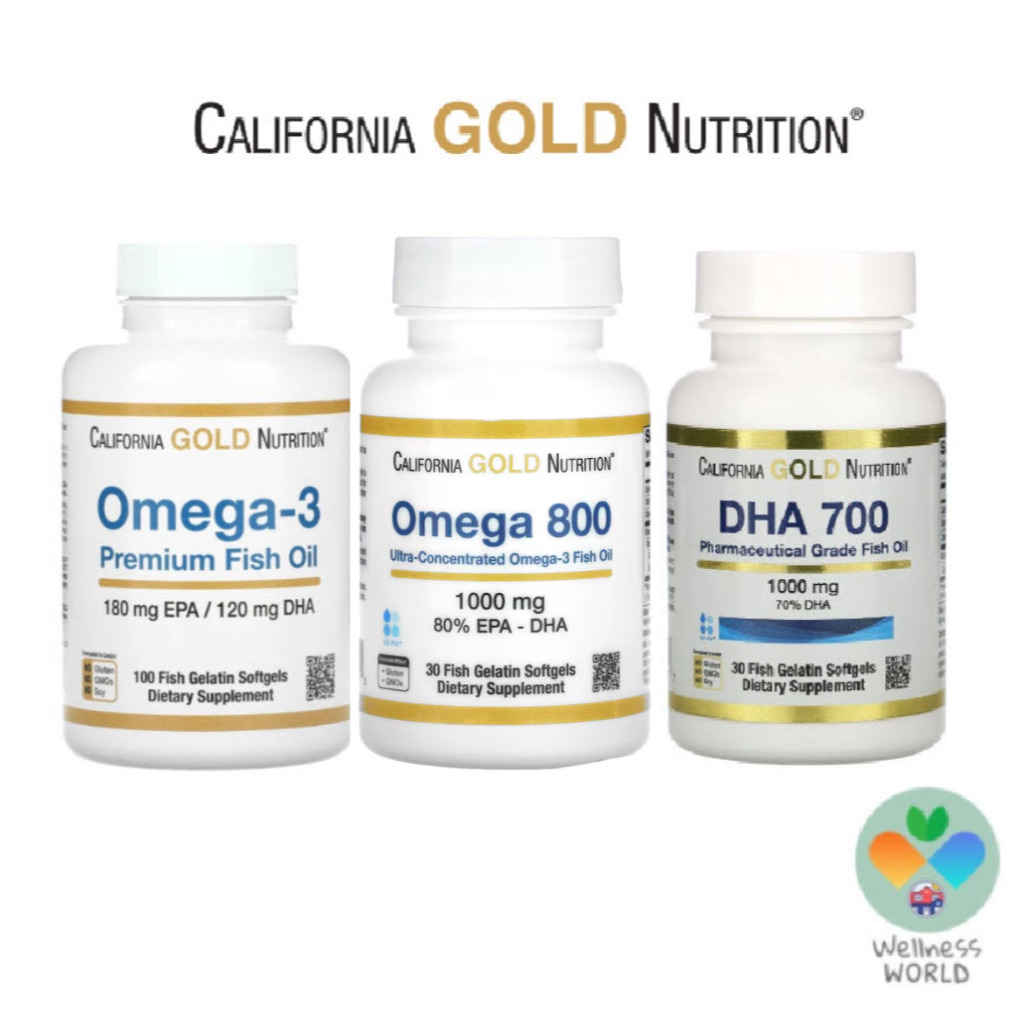 California Gold Nutrition , Omega 3 , Omega 800 , DHA 700 น้ำมันปลา