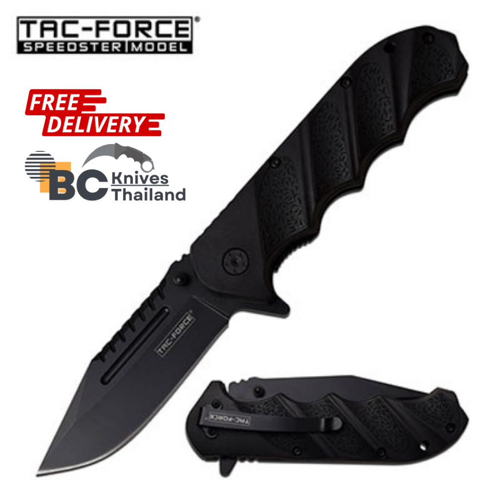 lt-พร้อมส่ง-gt-bcknives-ขายมีดพับ-มีดพก-มีดแกะลายสลักมือดำ-tac-force-dark-engrave-tf-956bk