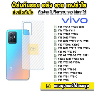 🔥 ฟิล์มกันรอย ฟิล์มหลัง เคฟล่า รุ่น VIVO Y02 Y3 Y12 Y16 Y17 Y20 Y21 T Y22 Y30 Y31 Y33s Y35 Y36 Y50 Y52 Y72 Y76 ฟิล์มvivo