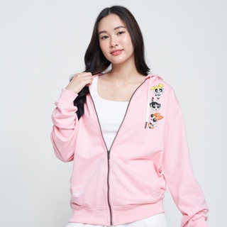 DOSH WOMENS JACKET HOODIE  POWERPUFF GIRLS เสื้อแจ็คเก็ตฮู้ด ผู้หญิง DPGWJ1000-PI