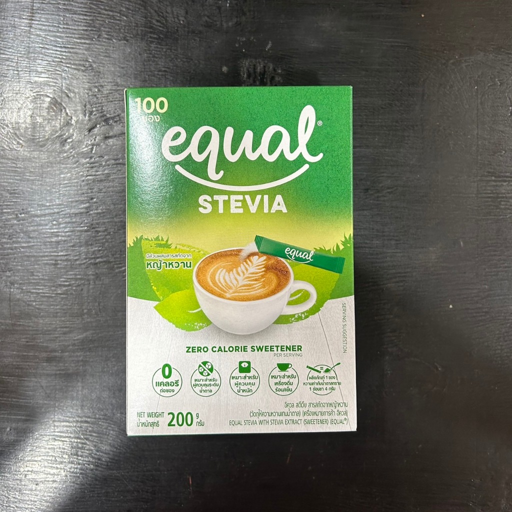 ลดแรง-น้ำตาลอิควล-สตีเวีย-equal-stevia-น้ำตาลคีโต-น้ำตาลหญ้าหวาน-ขนาด-40-100-ซอง-คีโตทานได้-ลดน้ำหนักทานได้