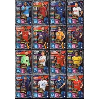 MATCH ATTAX 19/20 FULL SET (16) MVP TRADING CARDS - CHAMPIONS LEAGUE