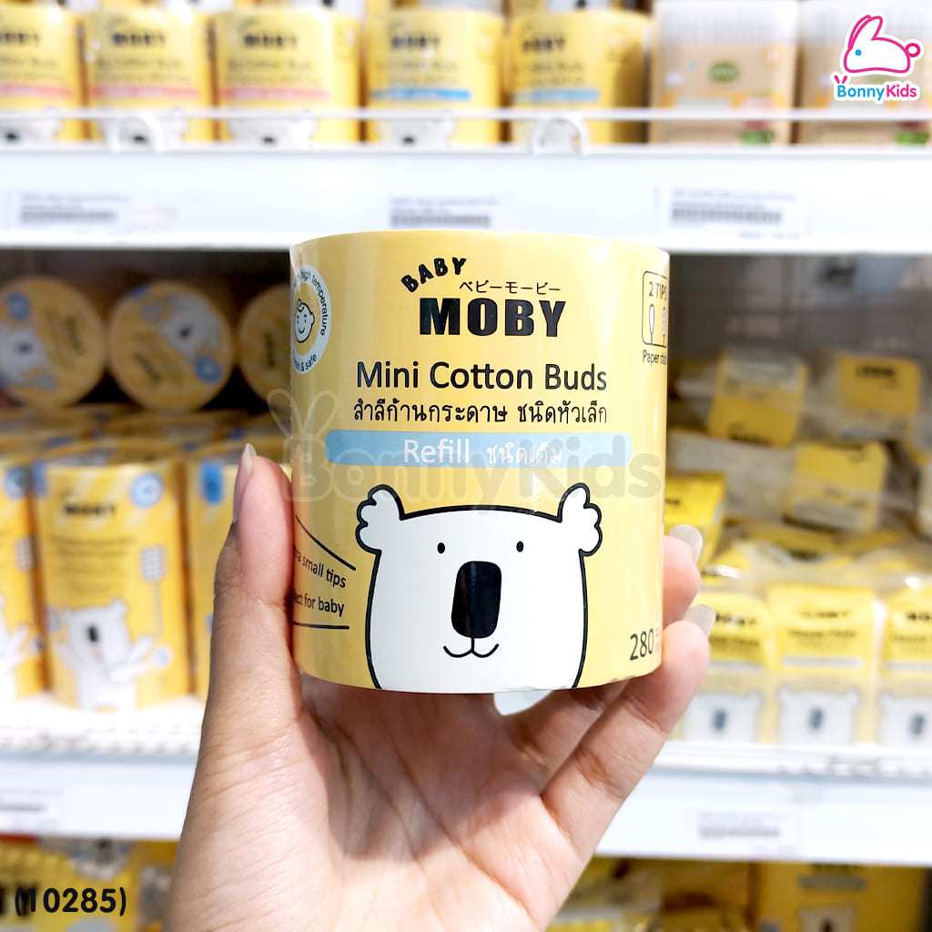 10285-baby-moby-เบบี้โมบี้-mini-cottons-buds-refill-สำลีก้านกระดาษ-ชนิดหัวเล็ก-แบบเติม-280-ก้าน