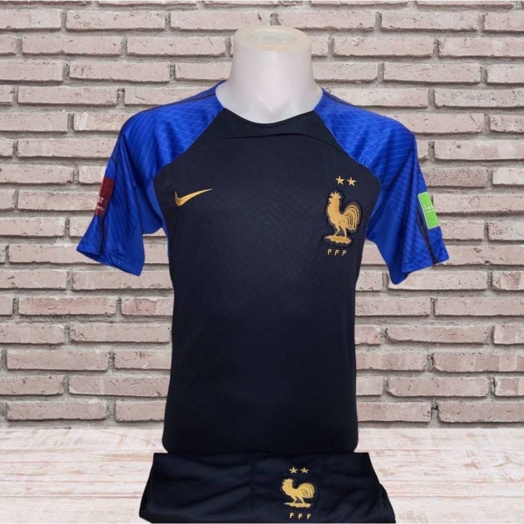 ชุดบอลผู้ชาย-ทีมชาติฝรั่งเศส-ได้เสื้อ-กางเกง-สินค้าจริงโลโก้ครบ