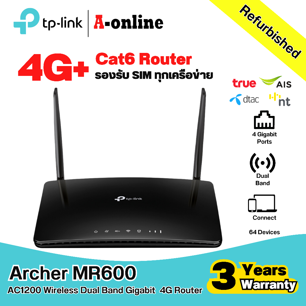 [Refurbished] Archer MR600 4G+ Cat6 AC1200 Wireless Dual Band Gigabit ...