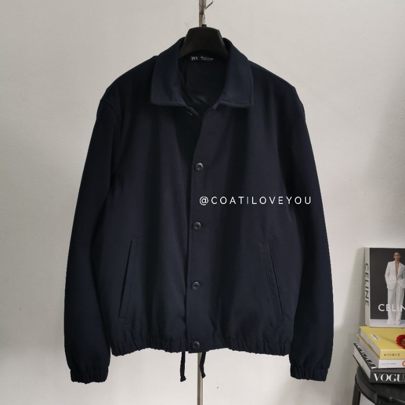 ZARA MENS FLANNEL JACKET (NAVY) Shopee Thailand