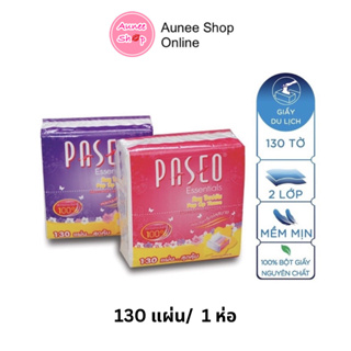 Paseo baby pure พาซิโอ เบบี้ เพียว ทิชชู ทิชชู่ กระดาษเช็ดหน้า 130 แผ่น/  1 ห่อ