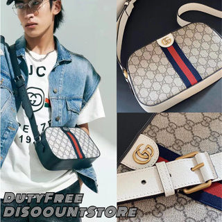 Gucci Ophidia series/กุชชี่ สายสะพายไหล่ถอดได้/กระเป๋าสะพายข้าง/กระเป๋าโท้ต/ยูนิเซ็กส์