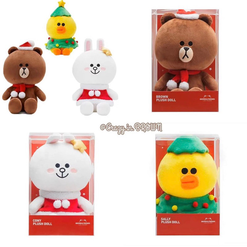 พรีออเดอร์-2-3-อาทิตย์-line-friends-christmas-ตุ๊กตทหมีบราวน์-โคนี่-แซลลี่-ชุดคริสต์มาส