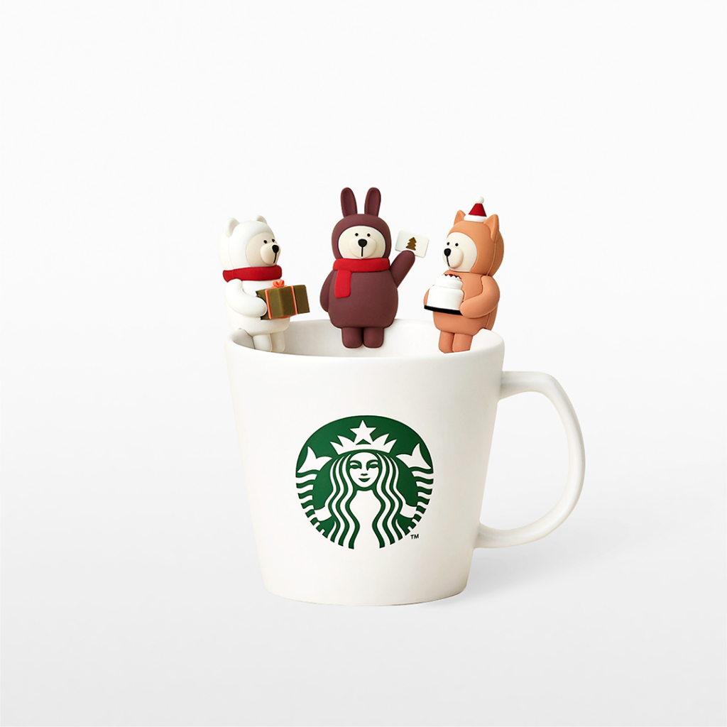 Starbucks® Mini Bearista Bear Cup Deco Set 3 เซตตุ๊กตาตกแต่งขอบแก้ว
