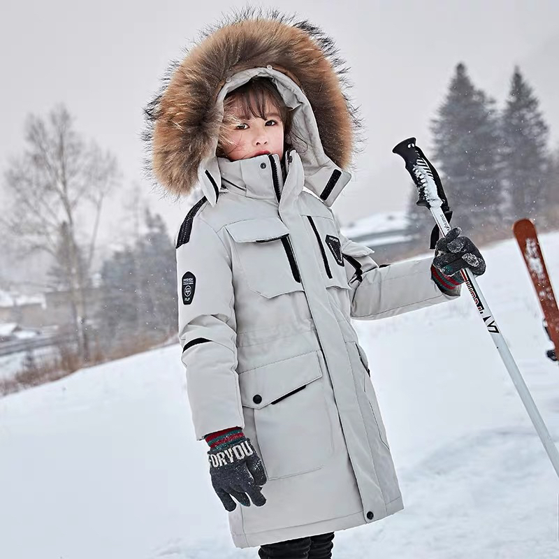 โค้ทกันหนาวเด็กขนเป็ดแท้-โค้ทบุนวมขนเป็ด-เสื้อสกีเด็ก-โค้ทเด็กสกีบุนวม-เล่นหิมะ-กันหนาวติดลบ