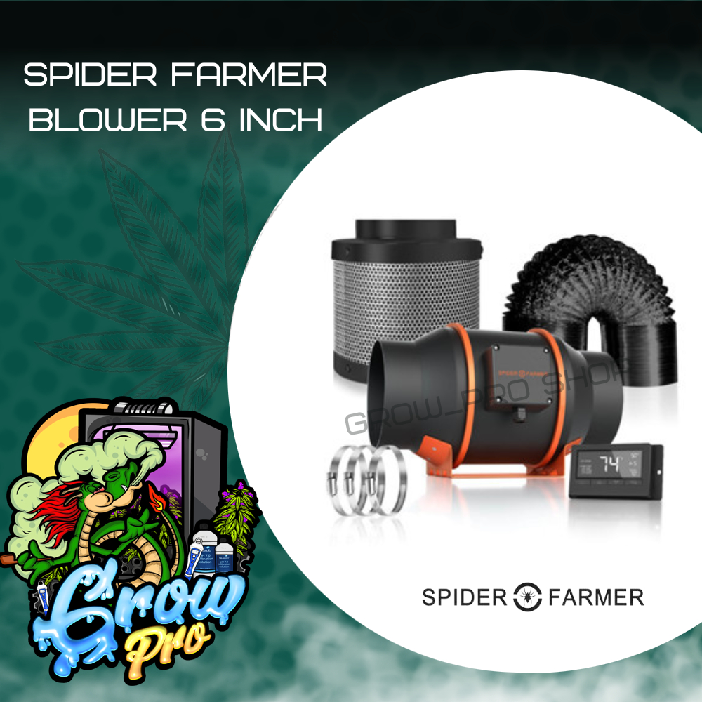 พัดลมโบลเวอร์ Spider Farmer®6 Inch Inline Fan Combo with Temperature ...