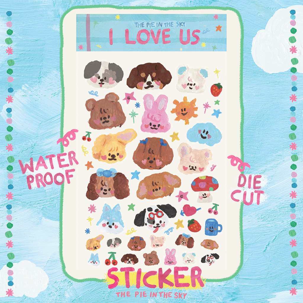 Sticker premium สติกเกอร์ไดคัทเนื้อพรีเมียม รูปน้องหมาและสัตว์น่ารัก ...