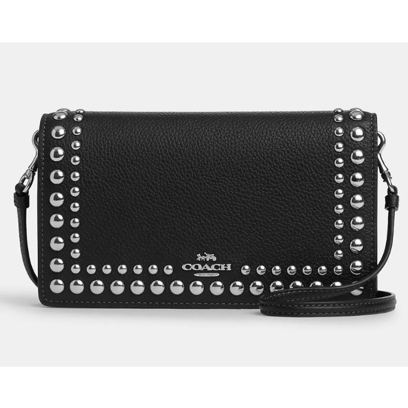 Anna Foldover Clutch Crossbody With Rivets Shopee Thailand