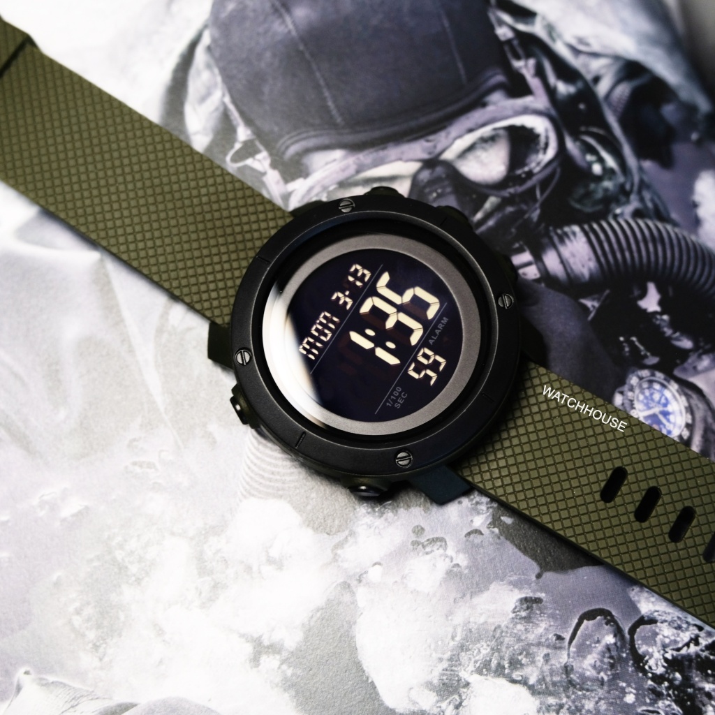 SKMEI 1426 นาฬิกาข้อมือดิจิทัล LED กันน้ำ สีเขียว หน้าปัดดำ | Shopee ...