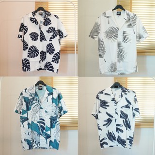 Sale🔥🔥 เสื้อ Oversize Hawaii เสื้อฮาวาย ลาย minimal เกาหลี เข้าได้กับทุกลุกส์ Mix &amp; Match ง่าย