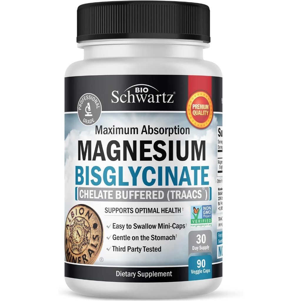 BioSchwartz Magnesium Bisglycinate 100 Chelate NoLaxative Effect