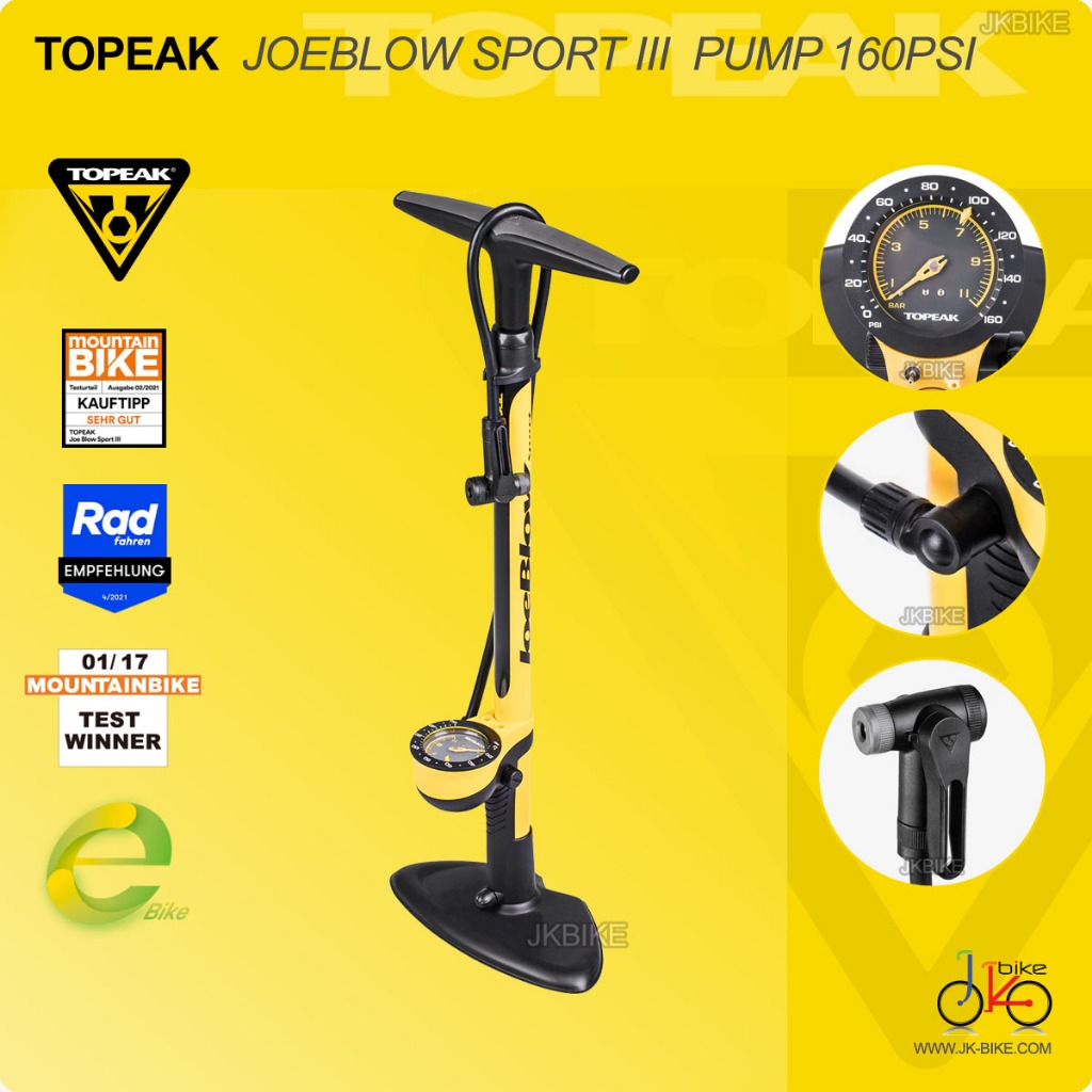 สูบลมตั้งพื้น 160 psi TOPEAK JOEBLOW SPORT III PUMP 160PSI