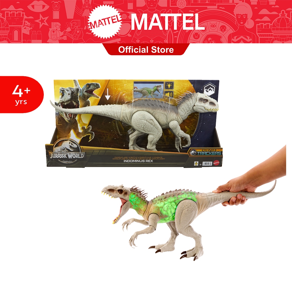 Jurassic World Dino Trackers Camouflage 'N Battle Indominus Rex Toy - HNT63 Action Figure With Camo Feature