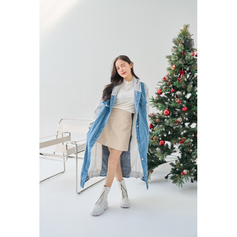 PATH T CHA - เสื้อแจ้คเกต TIM LONG DENIM JACKET (มีฮู้ด) | Shopee Thailand