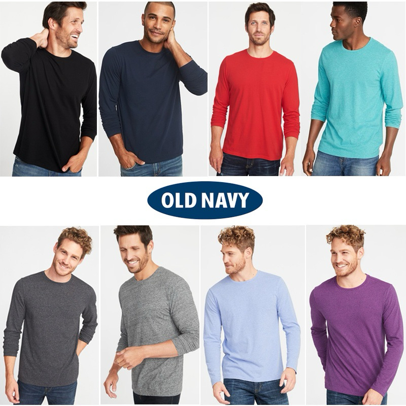 เสื้อแขนยาวOld navy soft-washed crew-neck long sleeve T-shirt | Shopee ...