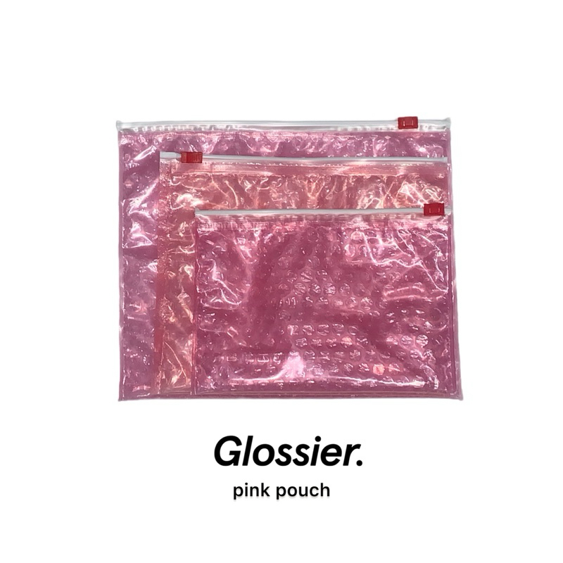 Glossier Pink Pouch S/M/L Shopee Thailand