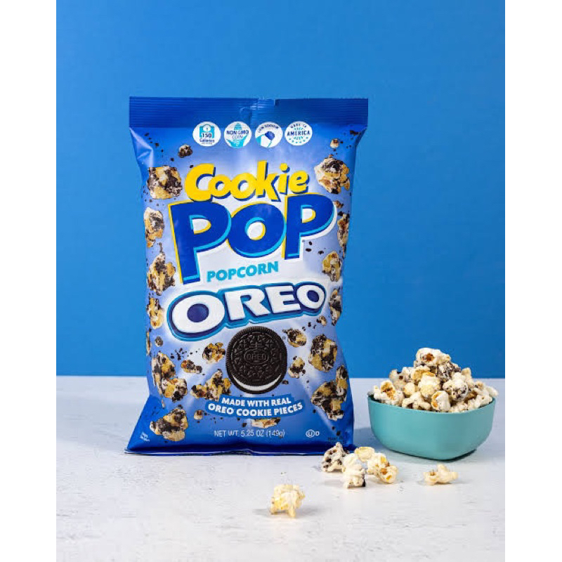 Cookie pop oreo popcorn 148g. ขนมนำเข้า ไม่ติดฉลากไทย ป๊อบคอร์นคุกกี้โอ ...
