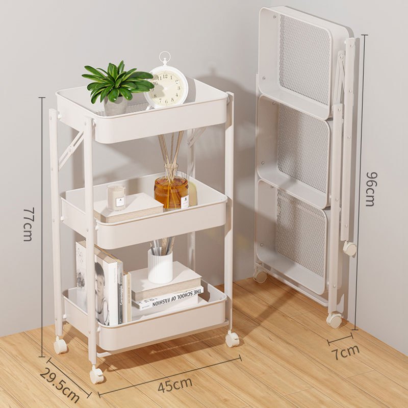 3 ชั้น Rolling Utility Cart Storage Rack Mobile Organizer ห้องครัวล้อ ...