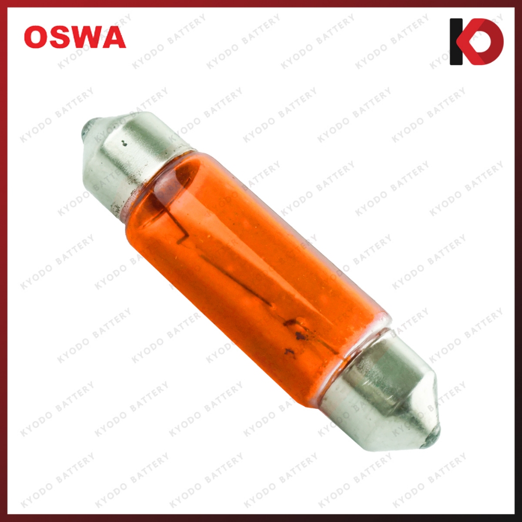 (10 ดวง/กล่อง) หลอดไฟรถยนต์ หลอดไฟ 10x39 12V 10W สีขาว/ส้ม/แดง/เขียว ...