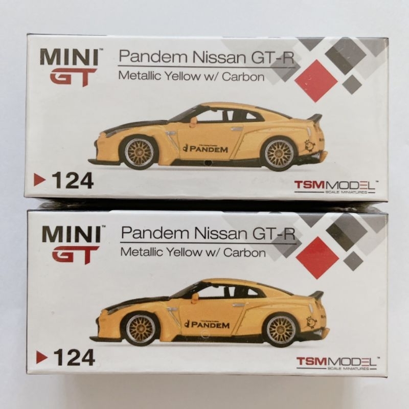 MINI GT Pandem Nissan GT-R (R35) Duck Tail Metallic Yellow w/ Carbon ...