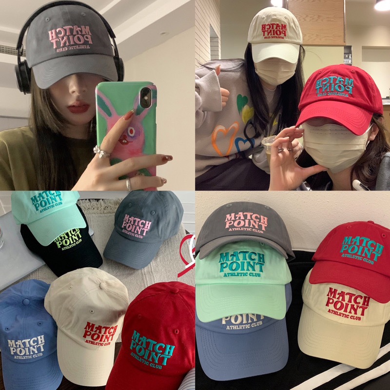 พร้อมส่งไทย 🔥หมวกแก๊ปเบสบอลปัก Match Point มี 8 สี