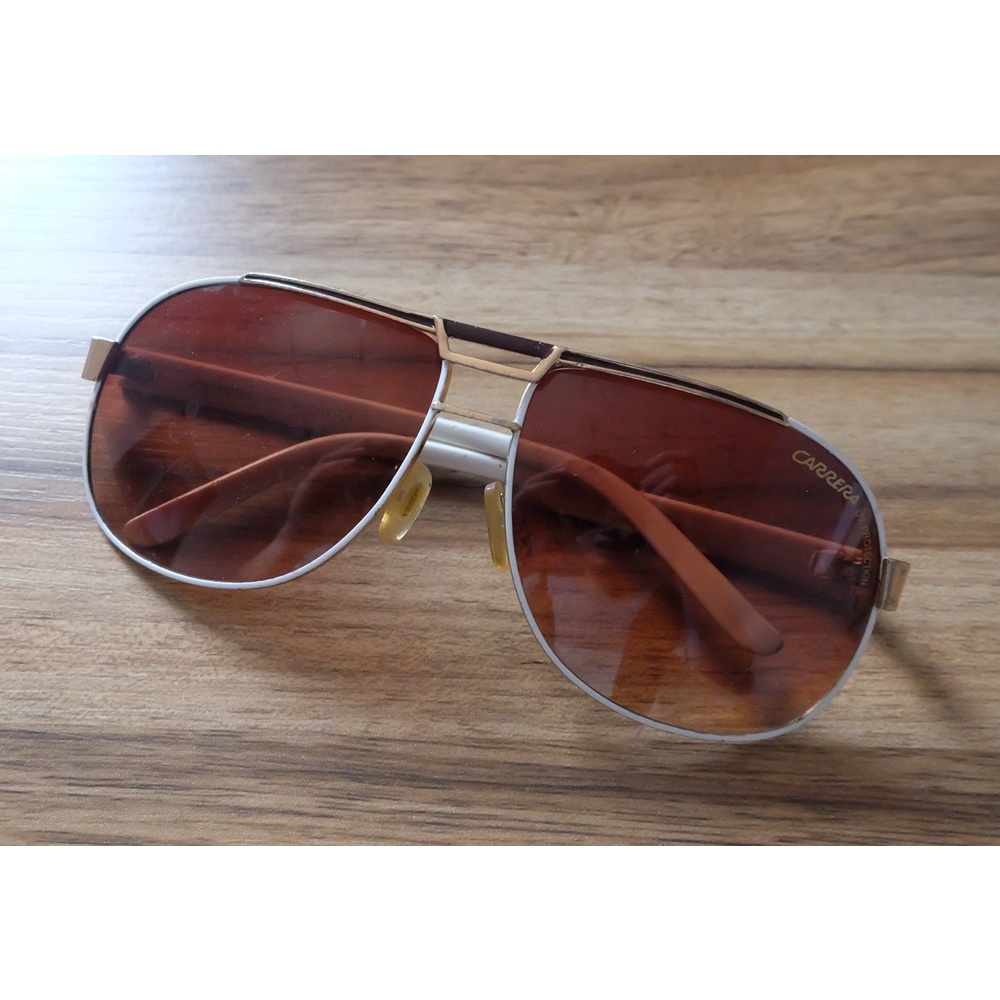 Carrera Sunglasses Size 52/14 135mm สีขาว/น้ำตาล มือสอง Shopee Thailand