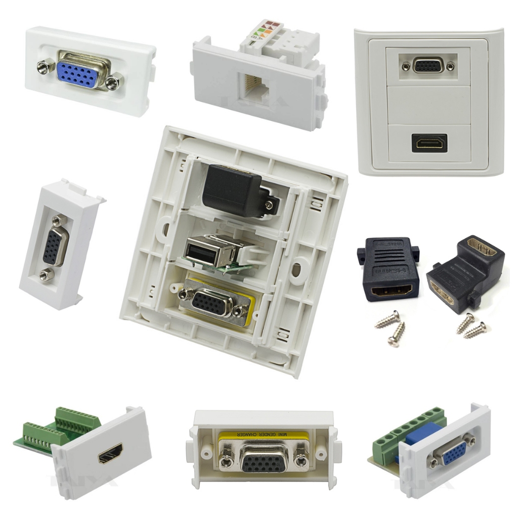 หน้ากาก HDMI Wall Plate USBตรง/ VGAขัน/ HDMI90 /HDMIตรง /RJ45 Wall ...