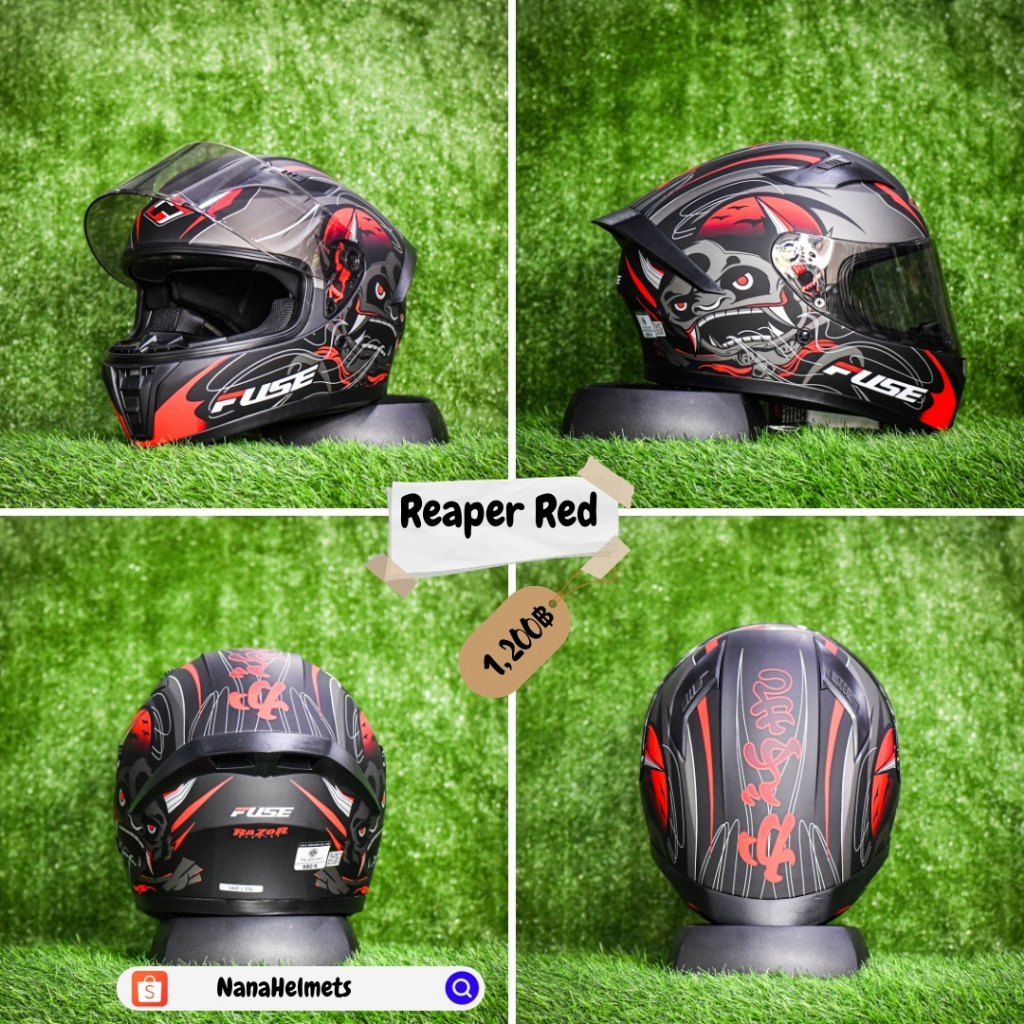 หมวกกันน็อคเต็มใบ FUSE RAZOR SP ลายKABUKI RED | Shopee Thailand