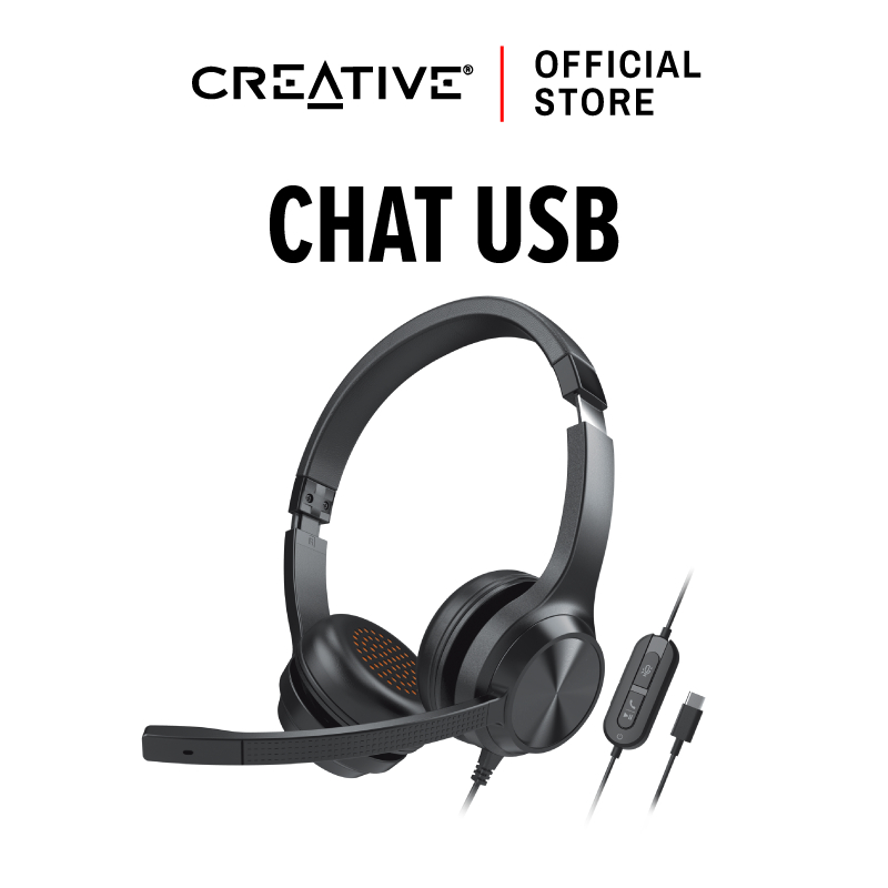Creative Chat USB หูฟังเฮดเซ็ตพร้อมก้านไมค์ที่ปรับได้ และ SmartComms ...