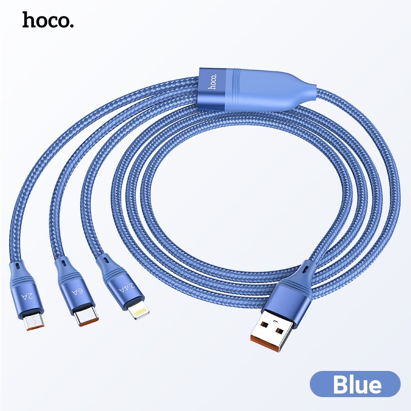 Hoco U104 สายชาร์จเร็ว 6A 66W สายชาร์จ 3 in 1 ความยาว 1.2 เมตร iP ...