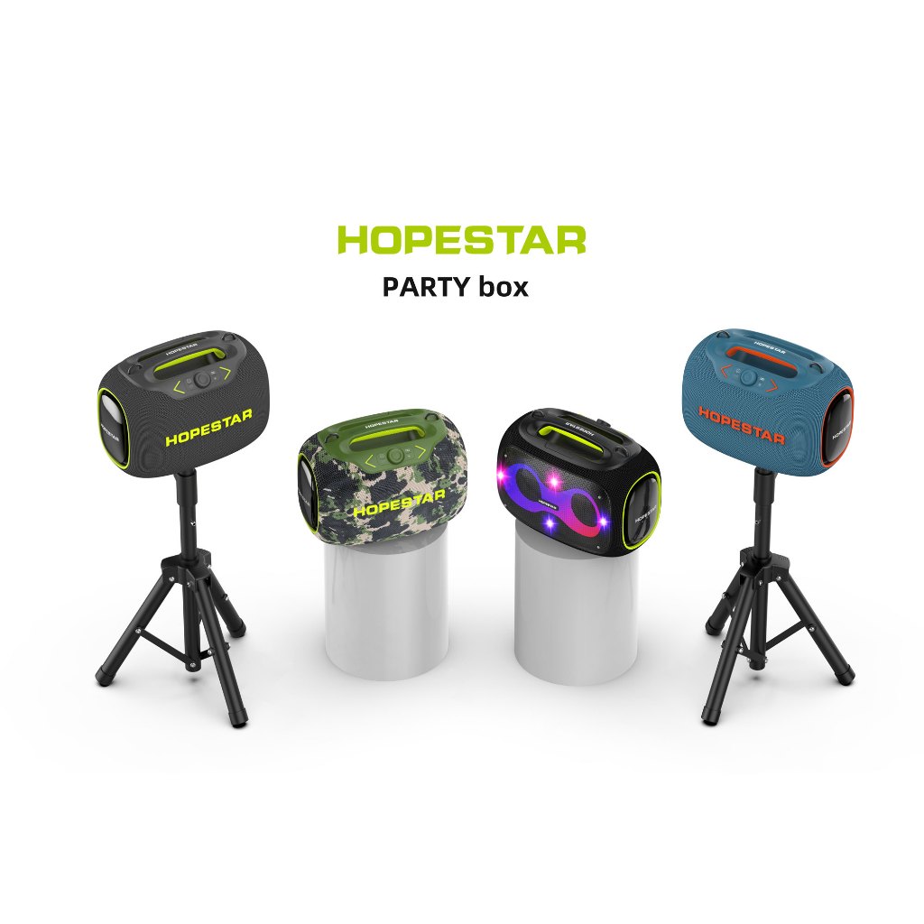 HOPESTAR PARTYBOX ลำโพงบลูทูธ 120 วัตต์ พร้อมไมค์ลอย 2 อัน ปรับเบสได้ 3 ...