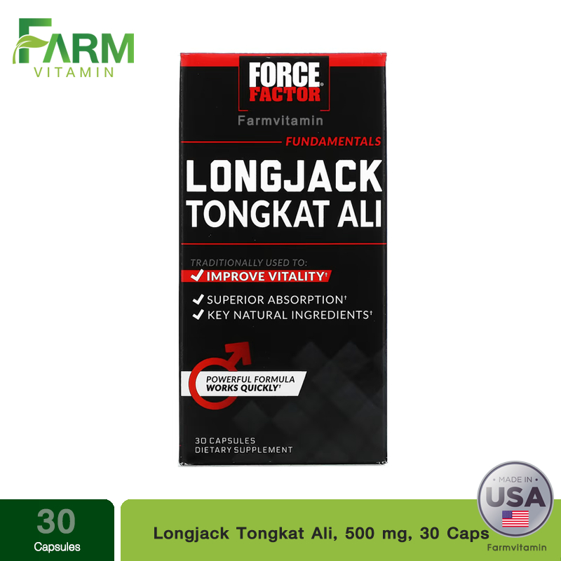 Force Factor, Longjack Tongkat Ali, 500 mg, 30 Capsules Shopee Thailand