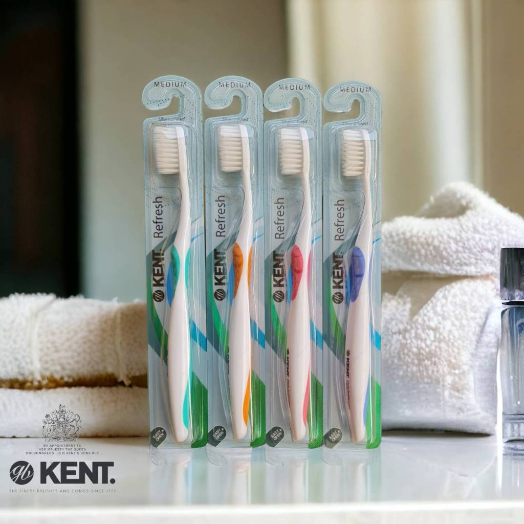 แปรงสีฟัน KENT รุ่น Silver-infused Medium จาก อังกฤษ | Shopee Thailand
