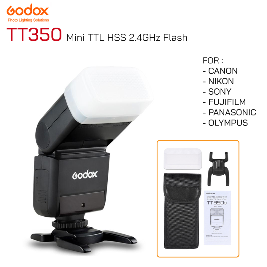 Flash Godox TT350C TTL สำหรับ Canon Mirrorless DSLR Camera(รับประกัน 1