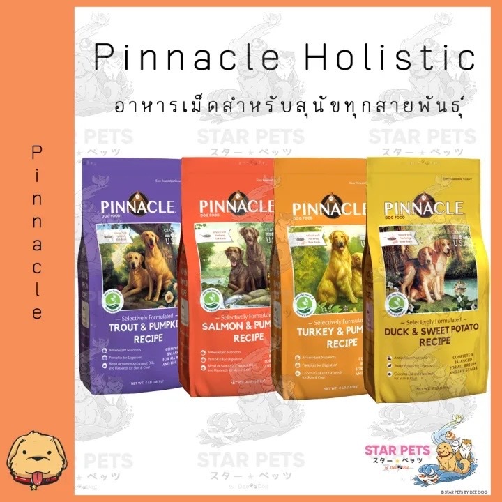 Pinnacle Dog อาหารสุนัข Holistic สูตร Pumpkin Trout/Salmon/Turkey/Duck ...