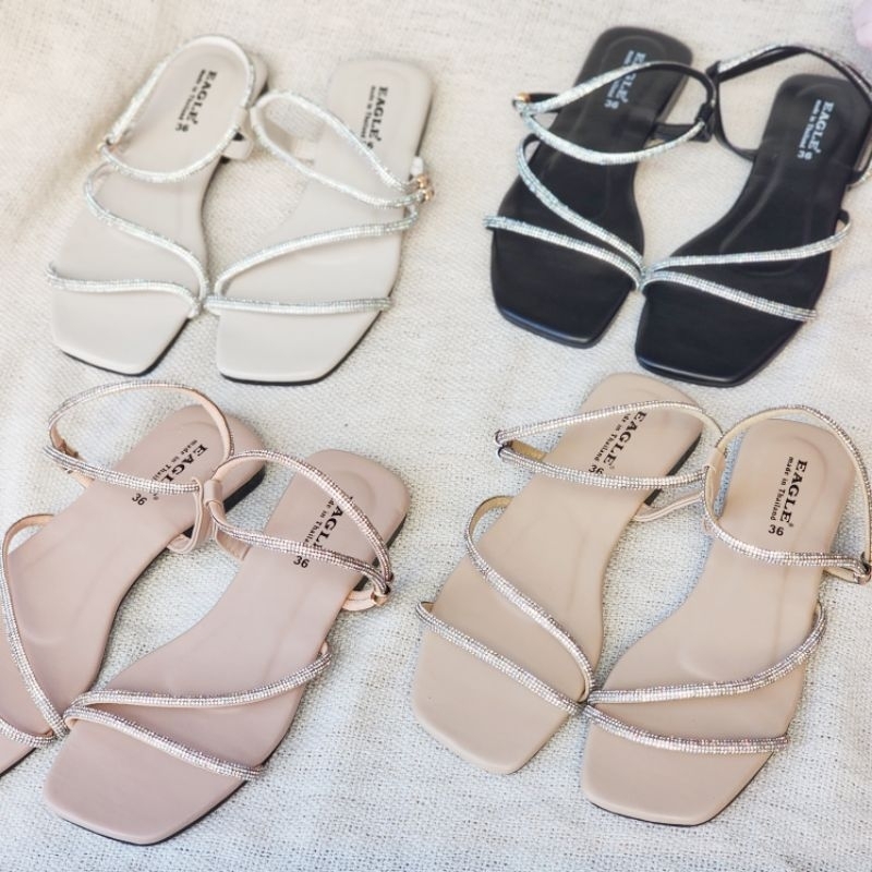 ลด 50% เก็บโค้ดในไลฟ์สด 🌟 OHODOODEE⭐️ รองเท้ารัดข้อเท้าสายเพรชสองสาย C242 , C244⭐️🌟 - 4